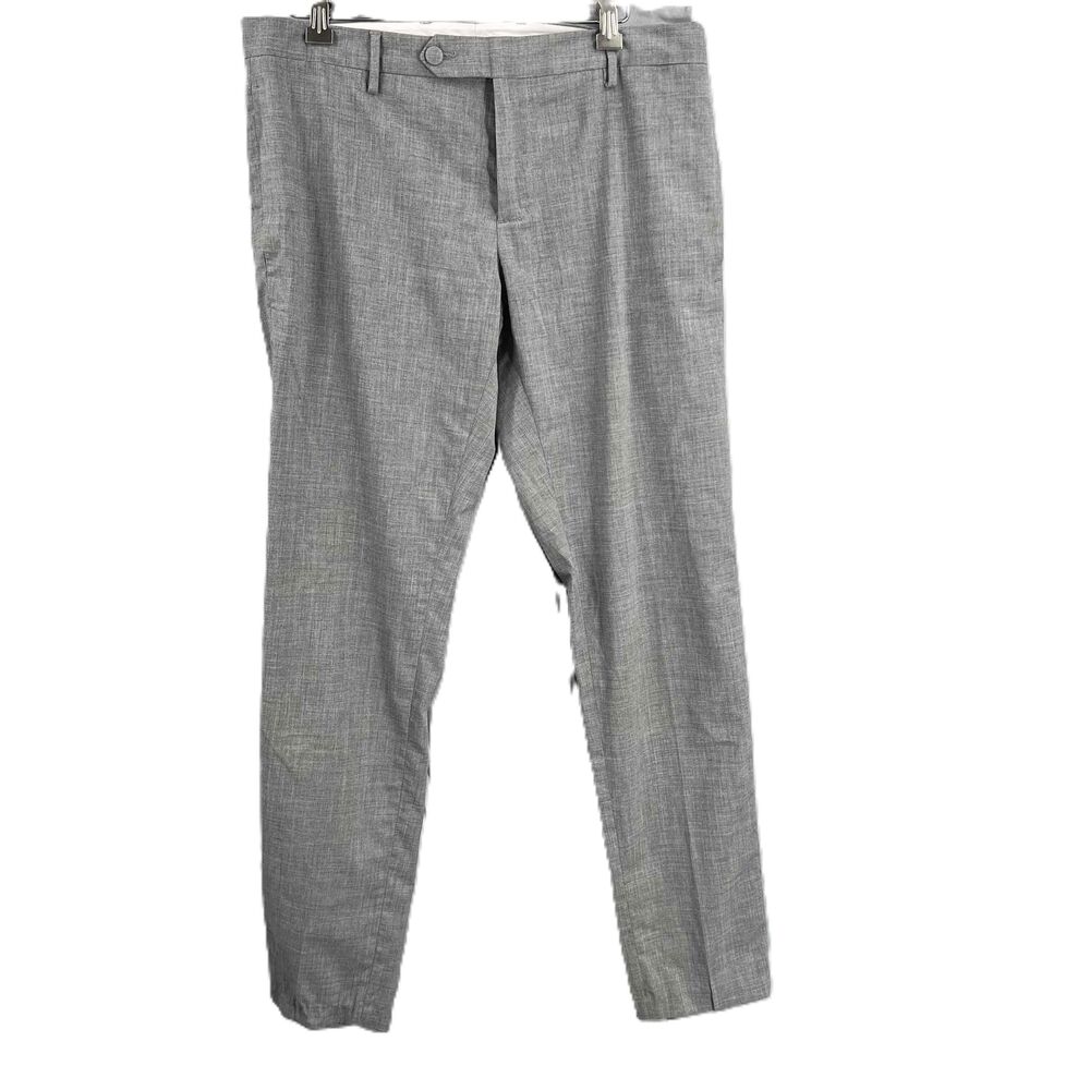 David Naman Gray Pants Minimal Pattern Straight Leg Mens Size 48 (IT) Waist 33"‎